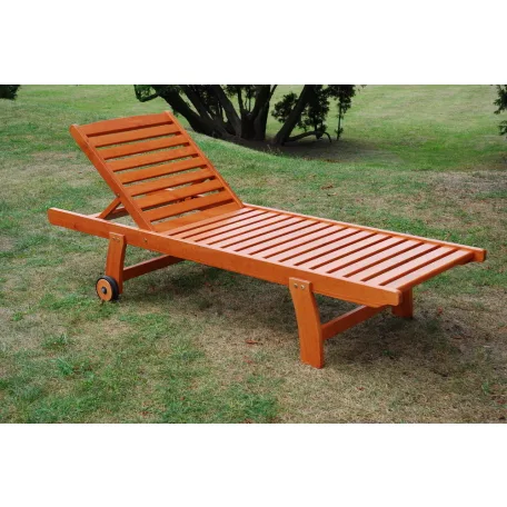 ROJAPLAST LUISA fenyőfából készült lakkozott kerti, állítható napozóágy/nyugágy 414/61