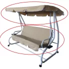 ROJAPLAST tartalék tetőponyva és párna a DE LUXE hintaágyhoz - bézs  58/202