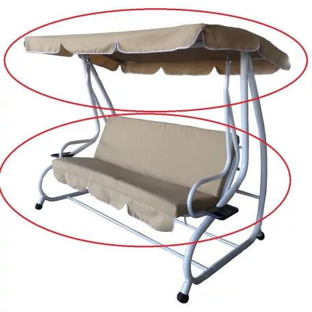 ROJAPLAST tartalék tetőponyva és párna a DE LUXE hintaágyhoz - bézs  58/202