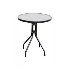   ROJAPLAST ZWT-03 fém kerti körasztal, ø 60 x 70 cm - fekete 608