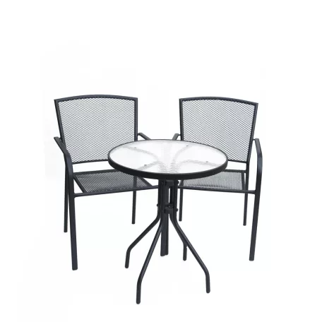 ROJAPLAST ZWT-03 fém kerti körasztal, ø 60 x 70 cm - fekete 608