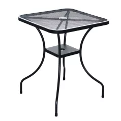   ROJAPLAST ZWMT-60 fém kerti asztal napernyőlyukkal, 60 x 60 x 72 cm - fekete 609/10