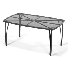   ROJAPLAST ZWMT-24 fém kerti asztal napernyőlyukkal, 150 x 90 x 71 cm - fekete 609/5