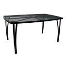 ROJAPLAST ZWMT-24 fém kerti asztal napernyőlyukkal, 150 x 90 x 71 cm - fekete 609/5