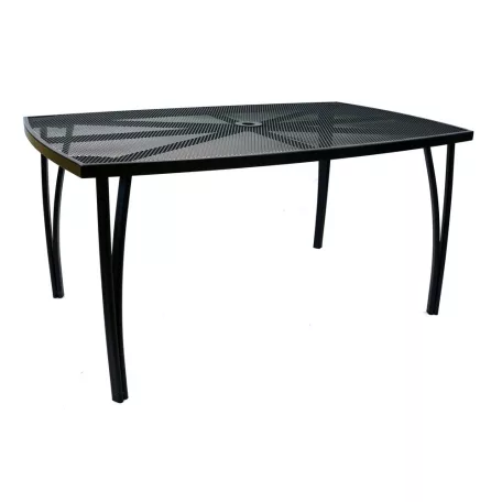 ROJAPLAST ZWMT-24 fém kerti asztal napernyőlyukkal, 150 x 90 x 71 cm - fekete 609/5