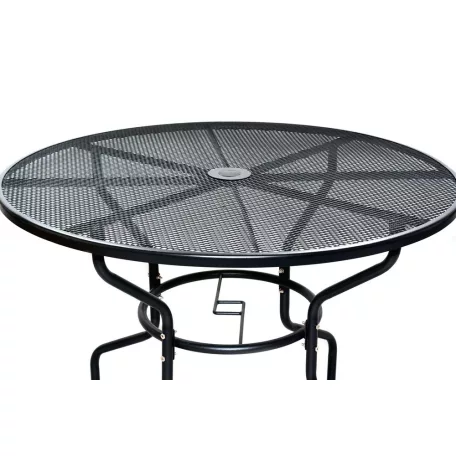 ROJAPLAST ZWMT-51 fém kerti körasztal, napernyőlyukkal, ø 106 x 71 cm - fekete 610