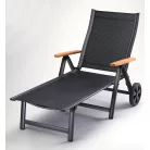 SUN GARDEN ASS COMFORT állítható, exkluzív fém kerti nyugágy - antracit/fekete 67/31