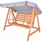 ROJAPLAST SYLVA fenyőfából készült lakkozott kerti hintaágy, tetővel