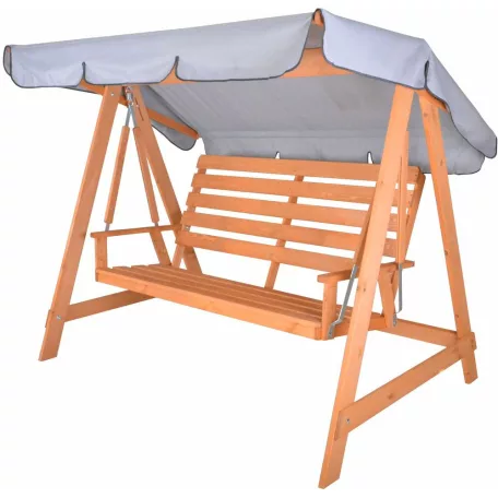 ROJAPLAST SYLVA fenyőfából készült lakkozott kerti hintaágy, tetővel