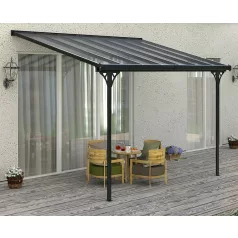   ROJAPLAST BRUCE F alumínium pergola, szürke polikarbonáttal, 436x305cm  B436/1