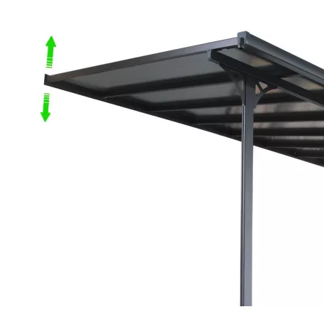 ROJAPLAST  BRUCE H alumínium pergola, szürke polikarbonáttal, 557x305cm  B557/1