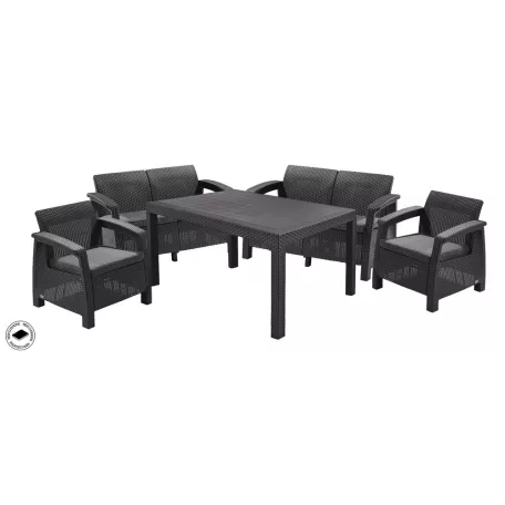 ALLIBERT CORFU FIESTA polyrattan kerti bútor garnitúra - grafit