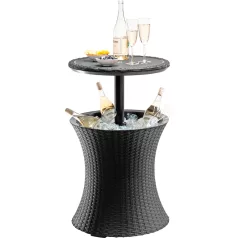   KETER COOL BAR RATTAN többfunkciós kerti bár, kerti asztal - grafit