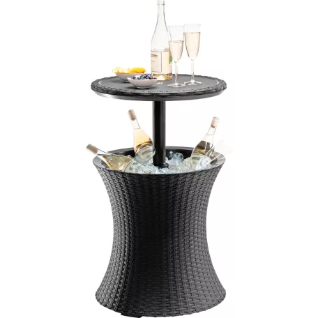 KETER COOL BAR RATTAN többfunkciós kerti bár, kerti asztal - grafit