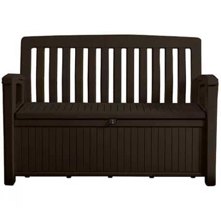 KETER PATIO műanyag kerti pad tároló funkcióval, barna - 140 cm