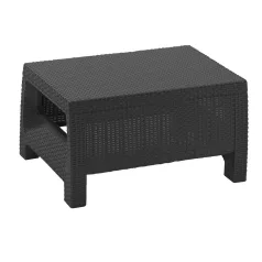 ALLIBERT CORFU polyrattan kerti asztal - grafit - 77 cm