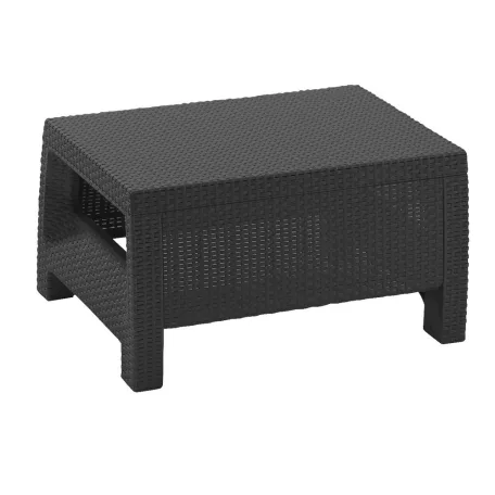 ALLIBERT CORFU polyrattan kerti asztal - grafit - 77 cm