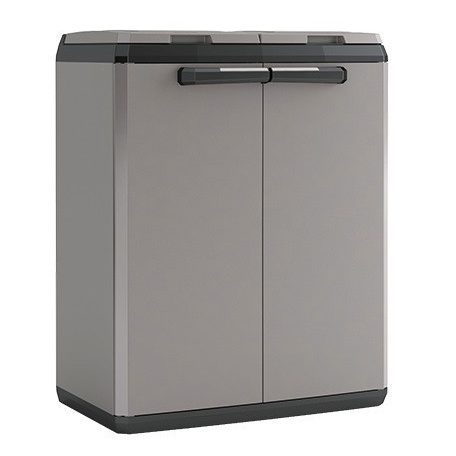 KETER SPLIT CABINET BASIC műanyag szelektív hulladéktároló - szürke - 2 x 110 L