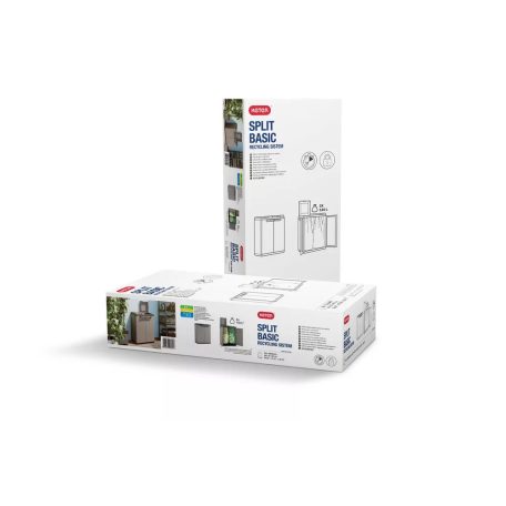 KETER SPLIT CABINET BASIC műanyag szelektív hulladéktároló - szürke - 2 x 110 L