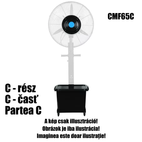HOME HOME CMF65C párásító ventilátor motor, víztartály, párásító tárcsa, vízpumpa, talp, kerekek SOM-CMF65C