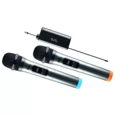   SAL SAL MVN220 vezeték nélküli mikrofon szett, kb.20m hatótávolság, 2db mikrofon és tölthető vevőegység, USB-C kábel SOM-MVN220