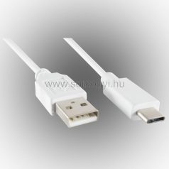 HOME USB-C töltőkábel, 1m, fehér USBC-1