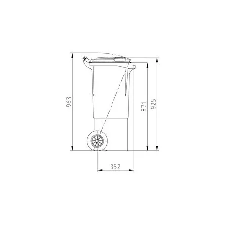 SULO 60 literes szemetes kuka – sötétszürke, 2 kerekes, MSZ EN 840-1