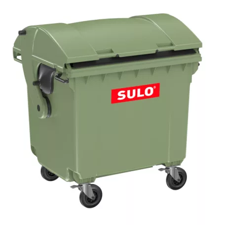 SULO 1100 literes szemetes konténer (domború tető) zöld