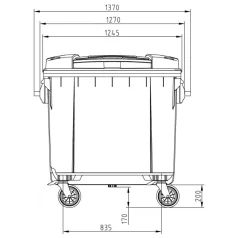 SULO 1100 literes szemetes konténer (lapos tető) szürke