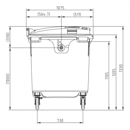 SULO 1100 literes szemetes konténer (lapos tető) zöld