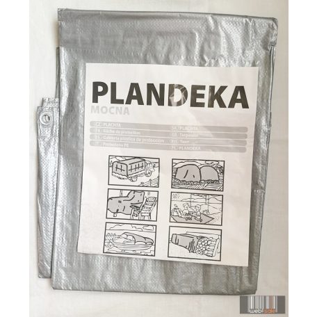 Professzionális, vízálló ezüst színű 10 x 15 méteres takaróponyva (100 gramm/négyzetméter)