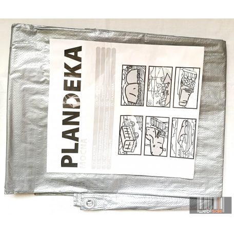 Professzionális, vízálló ezüst színű 12 x 18 méteres takaróponyva (100 gramm/négyzetméter)
