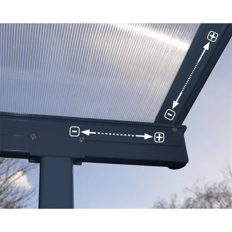 Palram Sierra 5400 szürke 3 x 5,46 pergola, teraszfedo