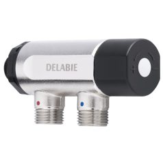   DN20, 3/4" termosztatikus keverőszelep, DELABIE Premix Compact, forrázásgátlós, szűrőkkel és visszacsapó szeleppel
