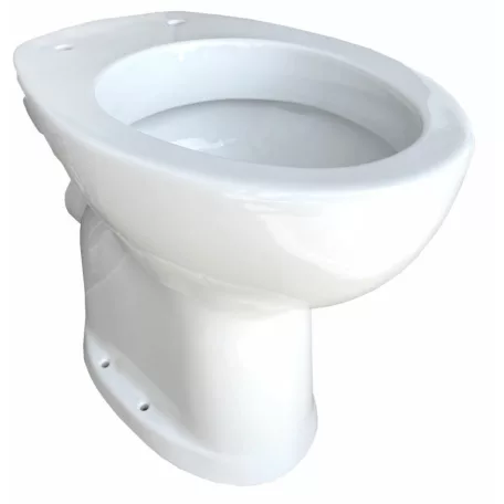 Álló, hátsó kifolyású, magasított, kivágás nélküli, akadálymentes WC-csésze