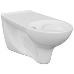   Akadálymentes fali WC hosszított kinyúlással, higiénés nyílás és perem nélkül, hátsó kifolyású, kerámia, fehér, 700 mm