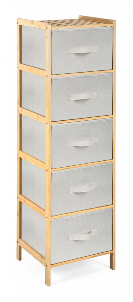 Image of Bambusz állvány 5 kosárral, bézs színű