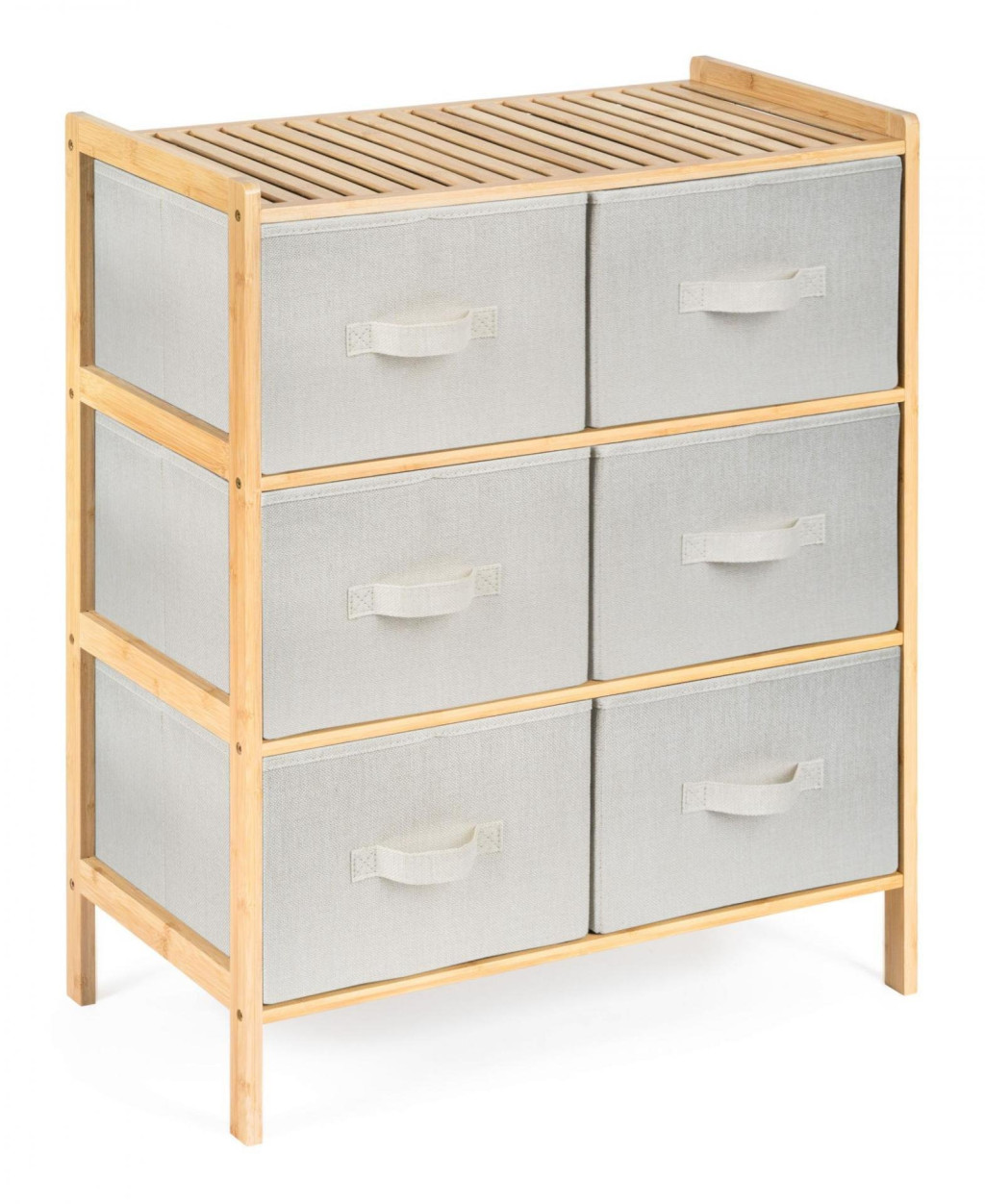 Image of Bambusz polc 6 kosárral, bézs színű