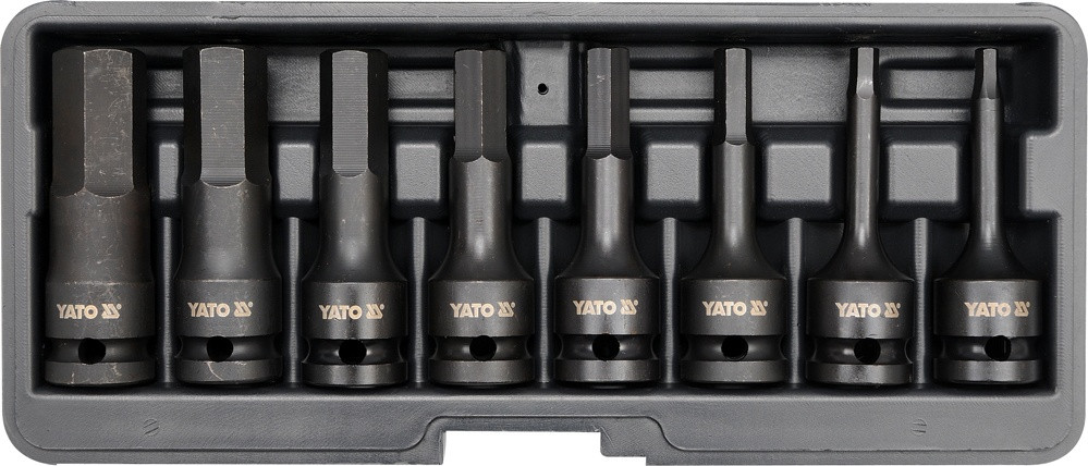 Image of YATO Bit dugókulcs készlet gépi Imbusz 1/2 col 8 részes 6-19 mm