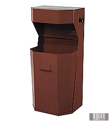 Image of 50 literes fém hulladékgyűjtő - barna