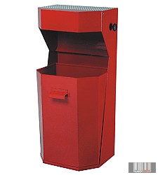 Image of 50 literes fém hulladékgyűjtő - piros