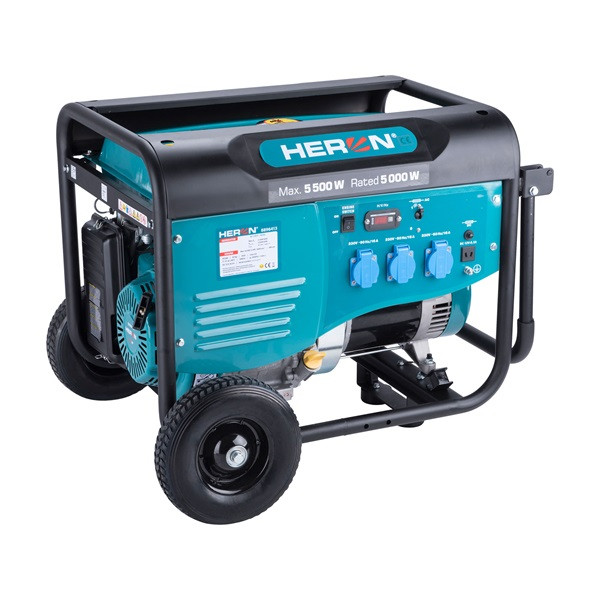 Image of HERON 8896413 benzinmotoros áramfejlesztő, max 5500 VA, egyfázisú