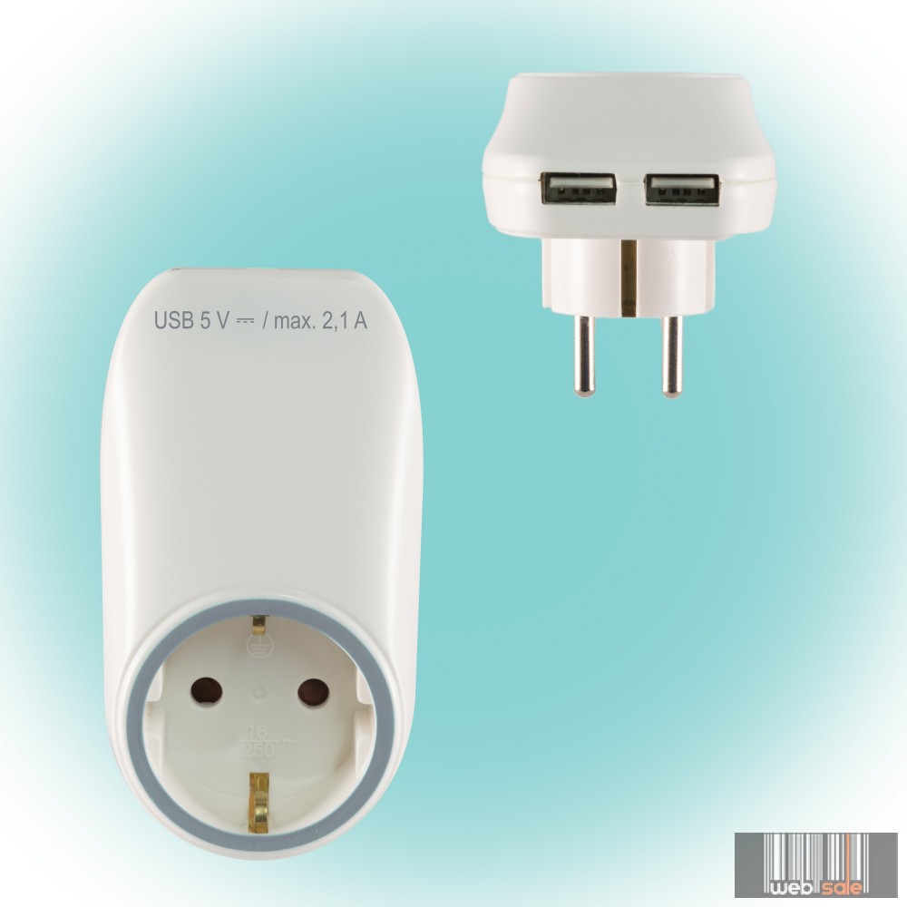 Image of Home NV 2100 USB USB hálózati tölto, 2.1A, hálózati aljzattal