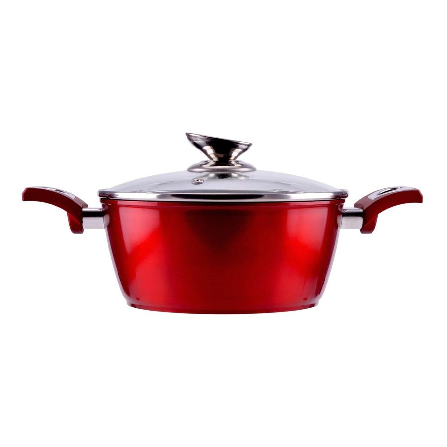 Image of Perfect Home Metal Red Line tapadásmentes alumínium lábas üvegfedővel 22cm, 2.6L, indukciós 10396