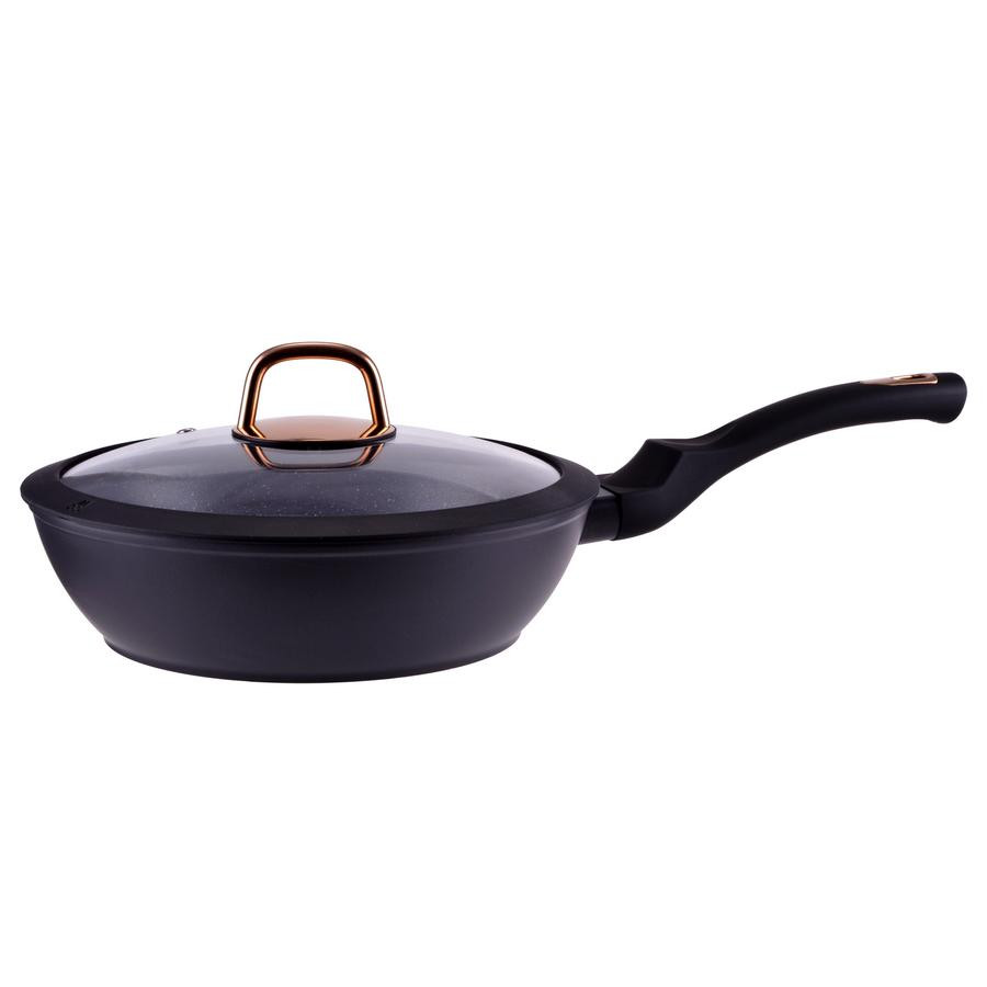 Image of Perfect Home Golden Line tapadásmentes alumínium Wok üvegfedővel 24cm indukciós 10487